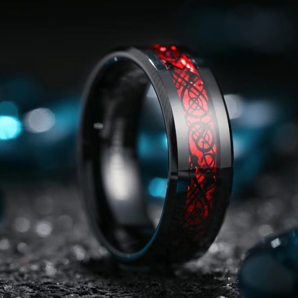 Red Dragon Stainless Steel Ring - Picture 6 of 8